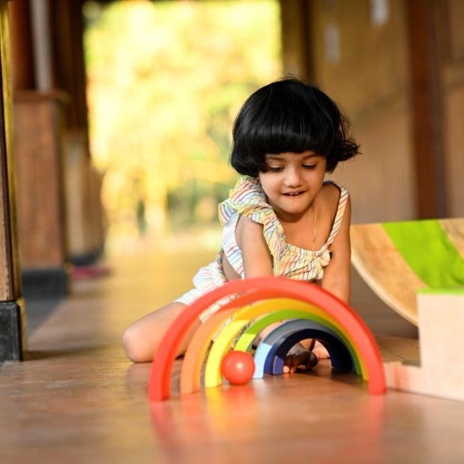 Wooden Rainbow stacker - AARIV TOYS