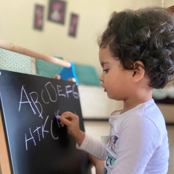 Wooden White and Black Board| Portable Table TOP Easel Board - AARIV TOYS